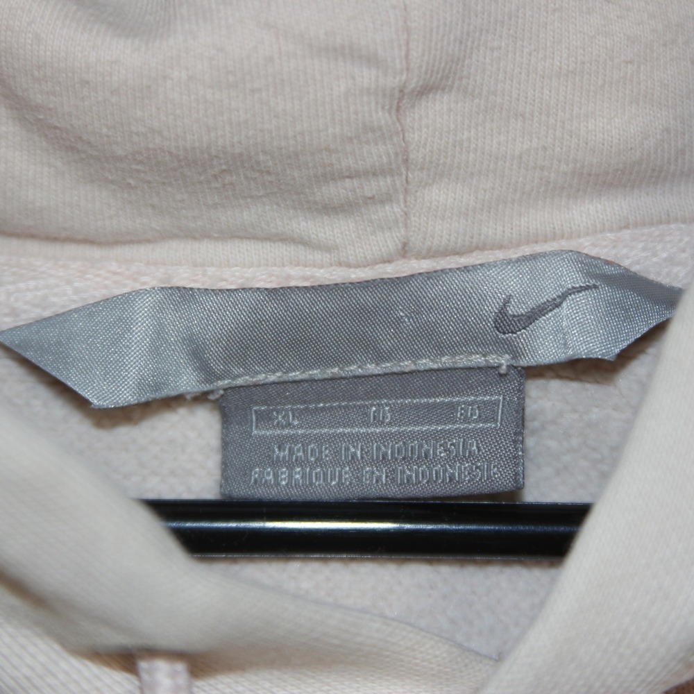 Vintage Nike Pullover Hoodie Sweatshirt Light Pink Small Swoosh Logo Women's‎ XL - Picture 5 of 7